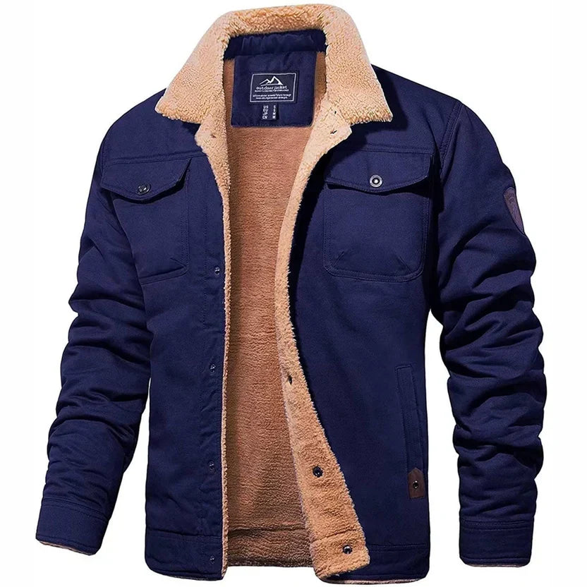 Verity Navy flannel jacket