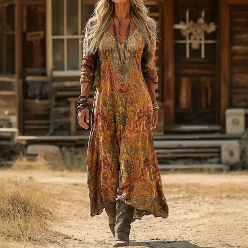 Saffron | Bohemian Flowing Maxi Dress