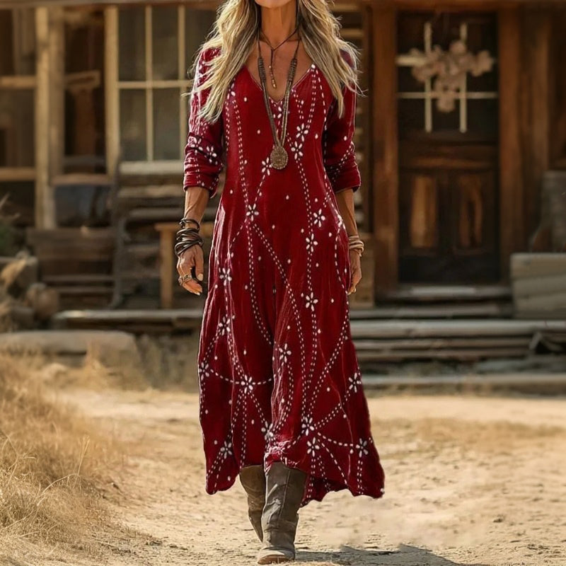 Elara | Flowing Bohemian Maxi Dress