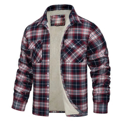 Prudence Burgundy White Check flannel jacket