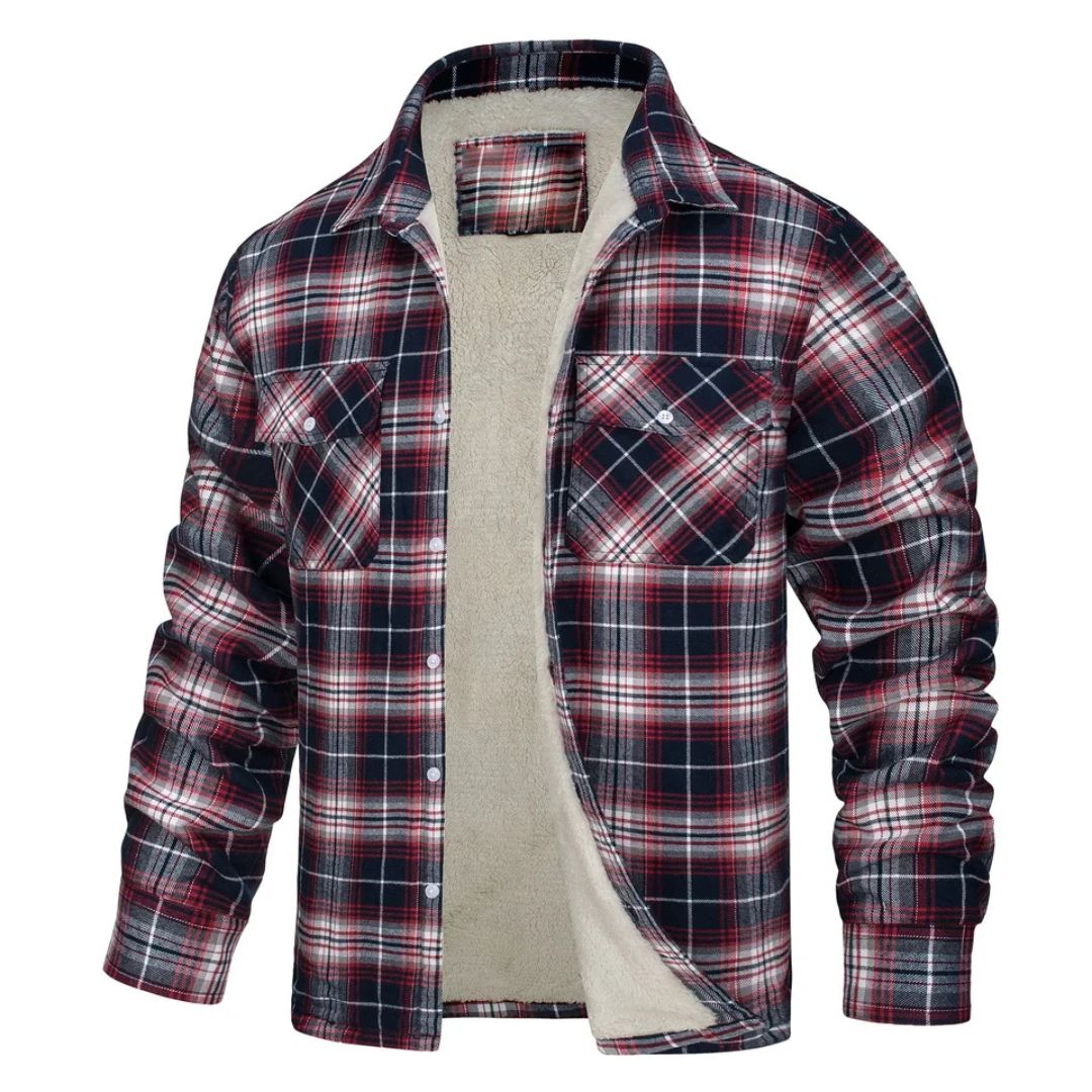 Prudence Burgundy White Check flannel jacket