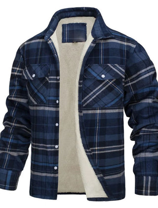 Prudence Navy Stripe Check flannel jacket