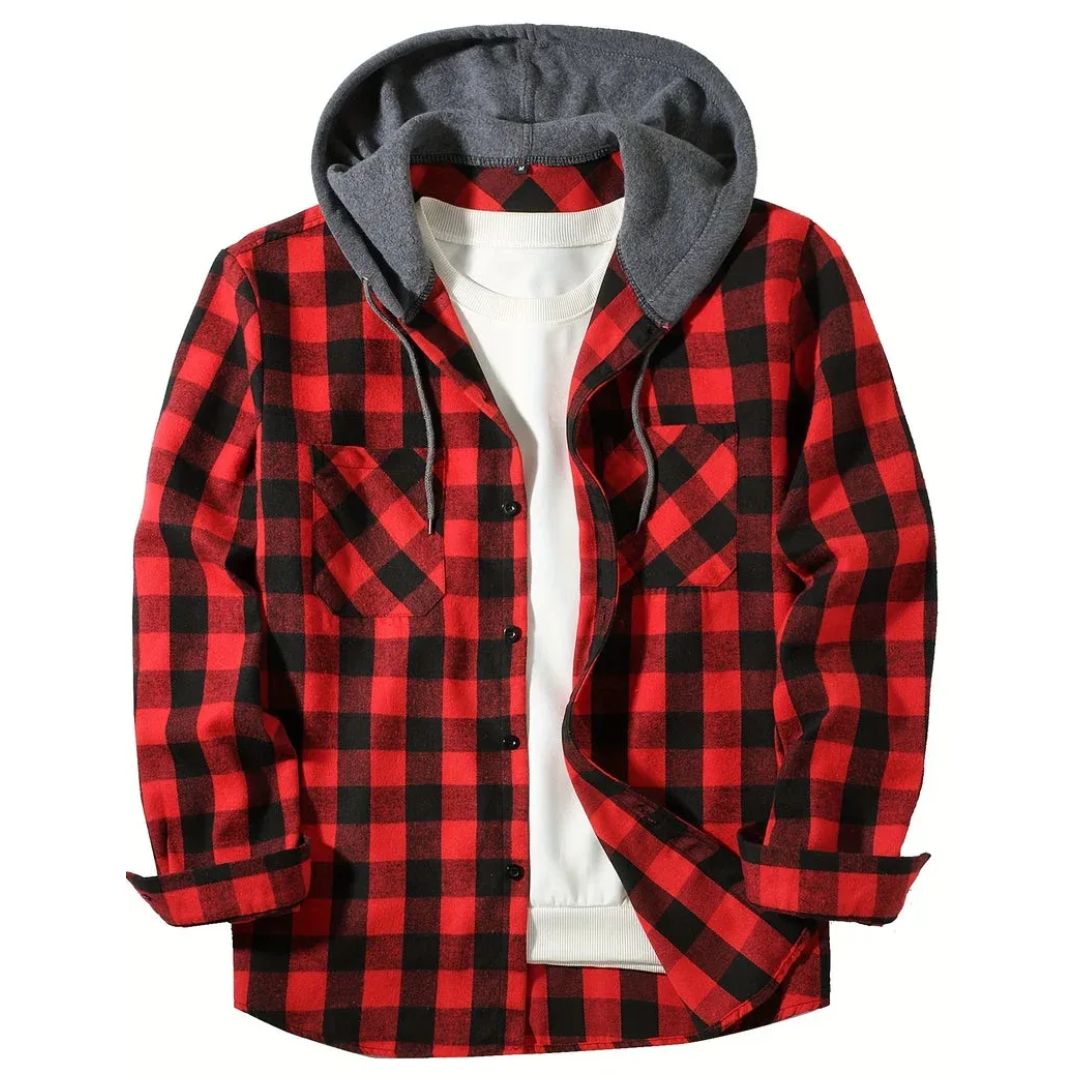 Gwendolyn Red Black Check flannel jacket
