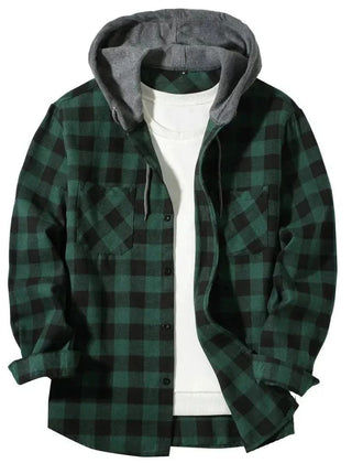 Gwendolyn Green Black Check flannel jacket