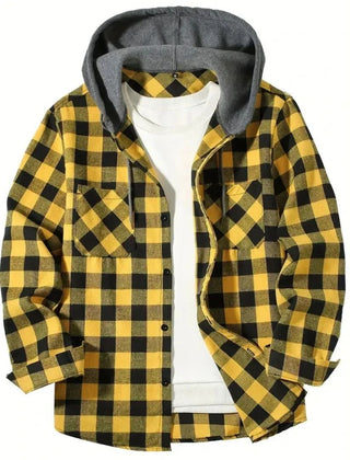 Gwendolyn Yellow Black Check flannel jacket