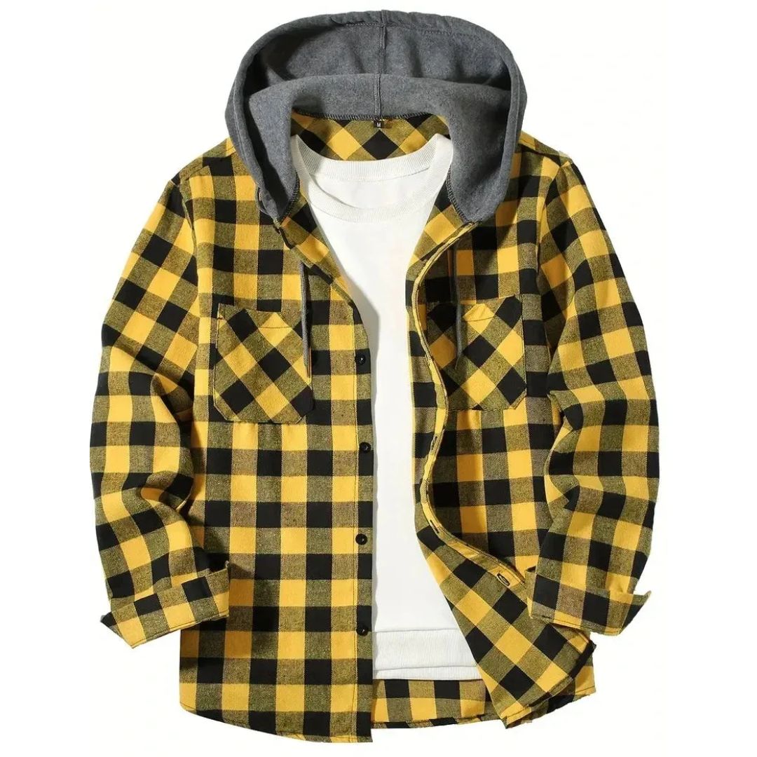 Gwendolyn Yellow Black Check flannel jacket