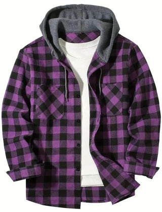 Gwendolyn Purple Black Check flannel jacket