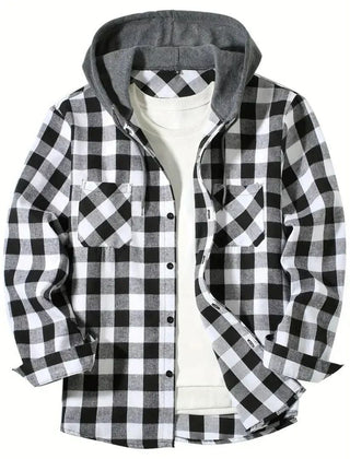 Gwendolyn Black White Check flannel jacket