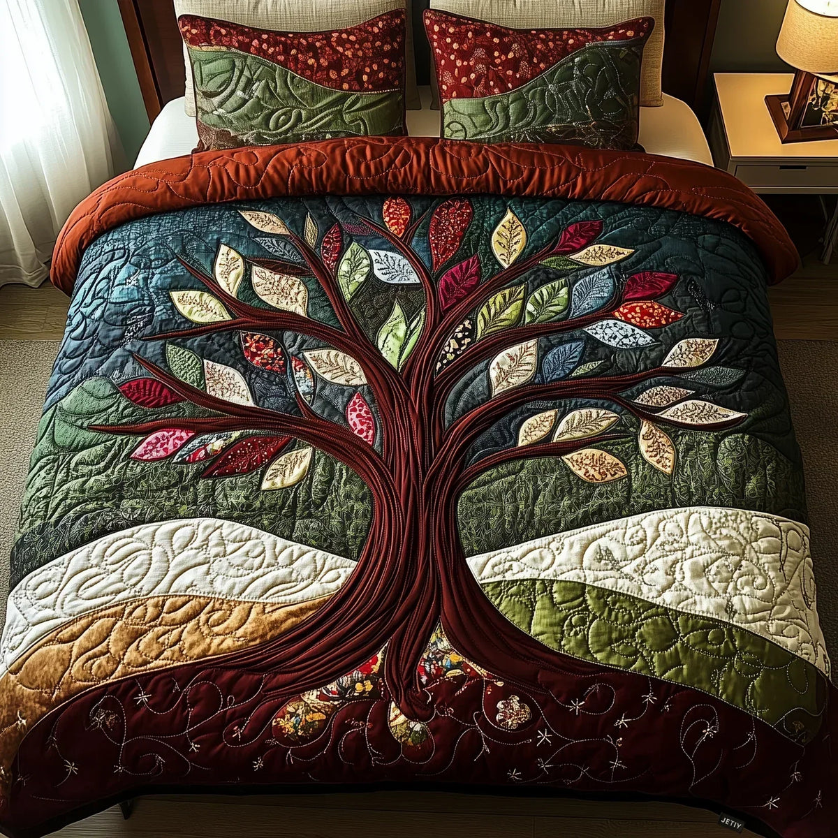 Embrace of Nature 3-Piece Quilted Bedding Set