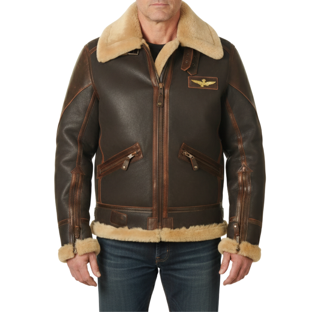 Kevin | Luxe Leather Pilot Aviator Jacket