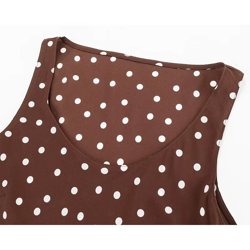 Vivian | Polo Dress Chocolate Polka Dot