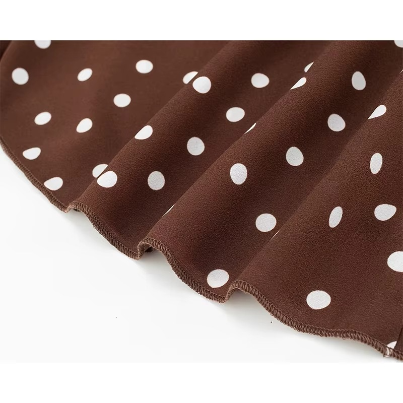 Vivian | Polo Dress Chocolate Polka Dot
