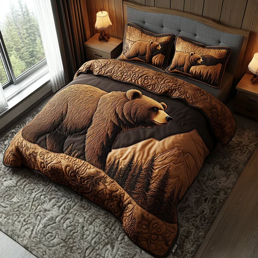 Wildlife Lodge 3-Piece Quilted Bedding Set