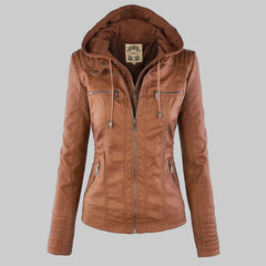Callista Hooded Moto Jacket