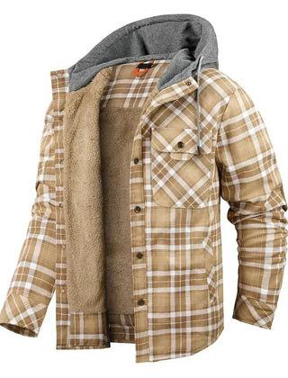 Rowena Beige Cream Plaid flannel jacket