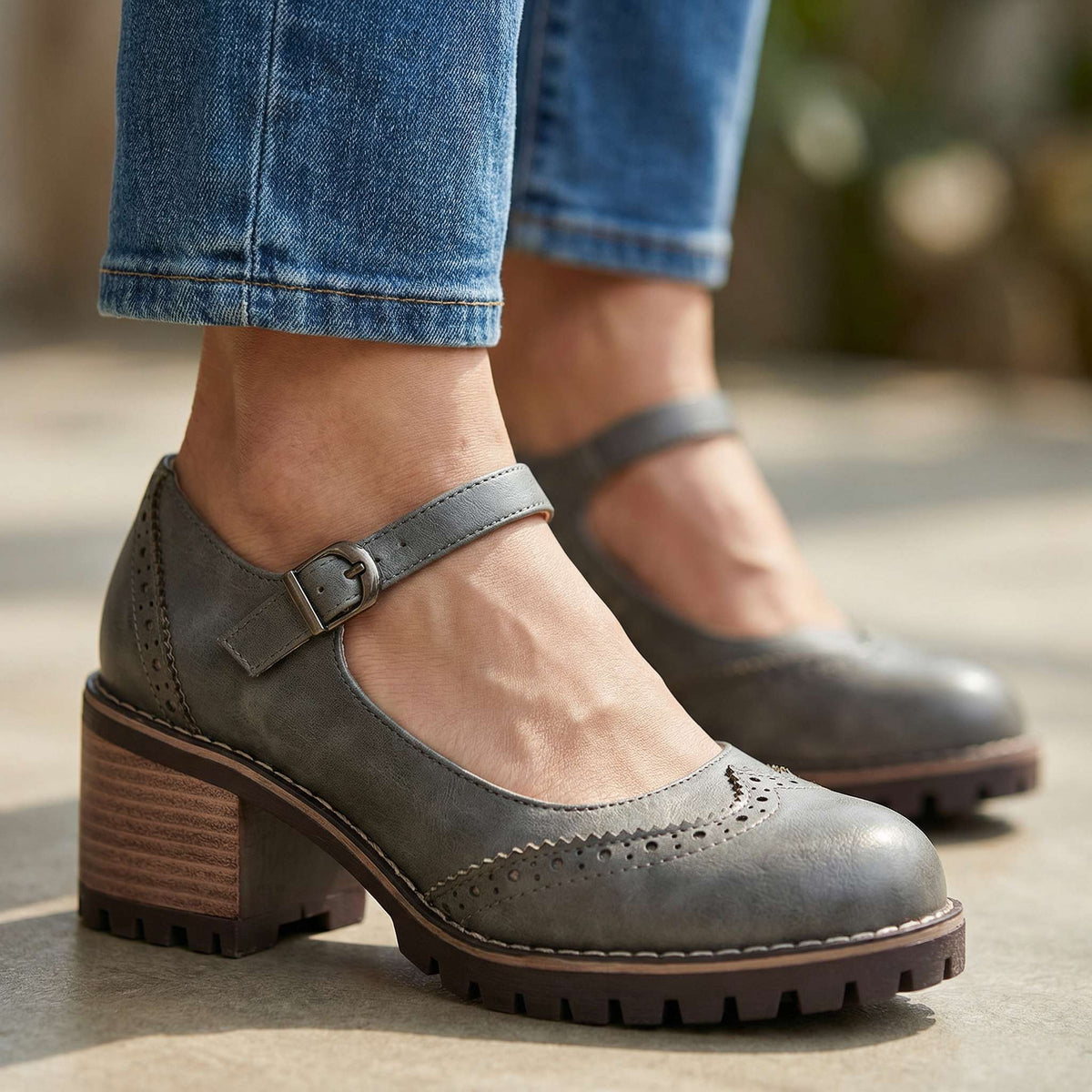 Beatrix | Brogue Detail Block Heels