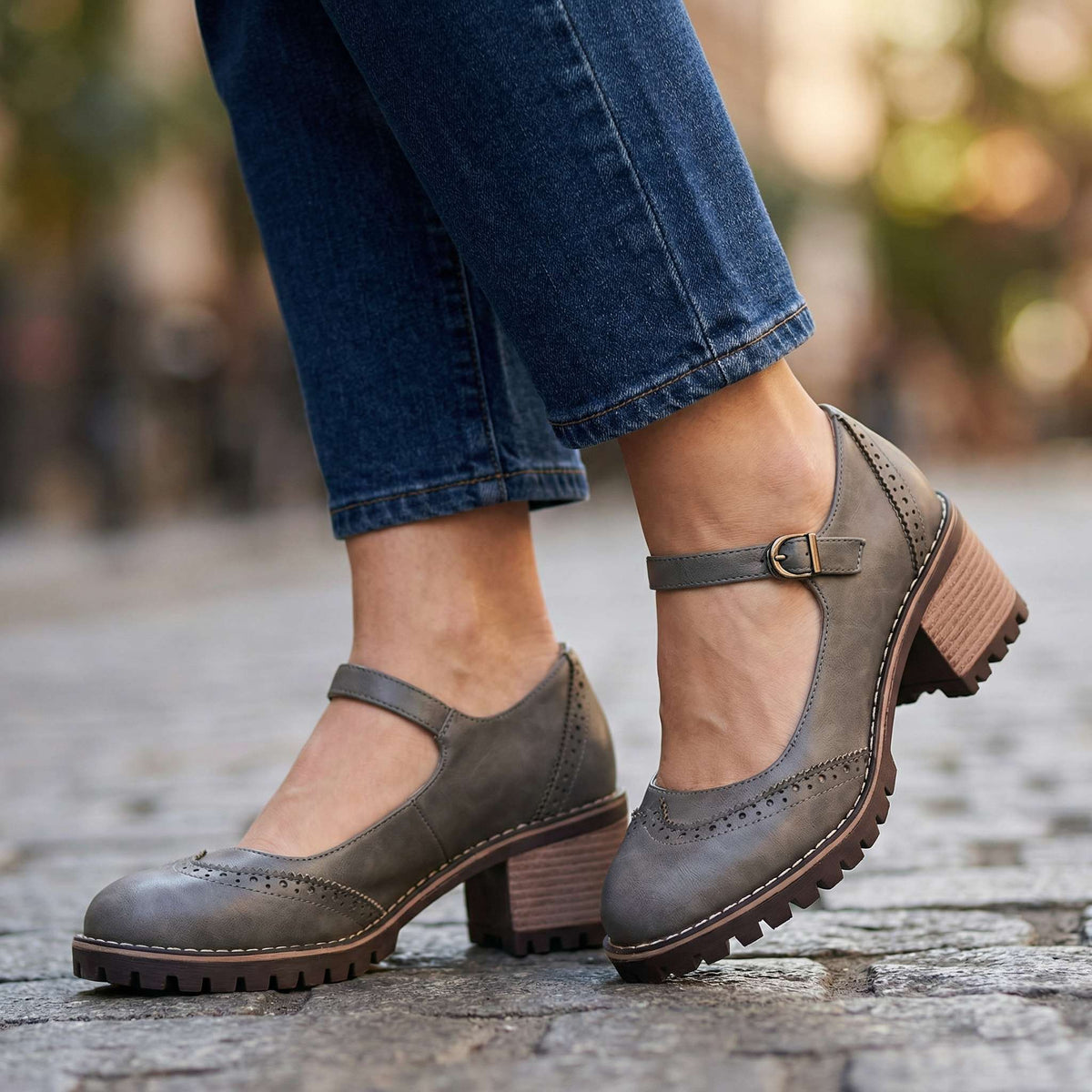 Beatrix | Brogue Detail Block Heels