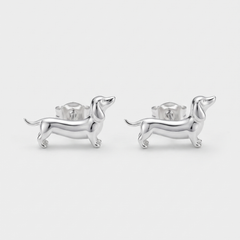 Dachshund Sterling Silver Stud Earrings
