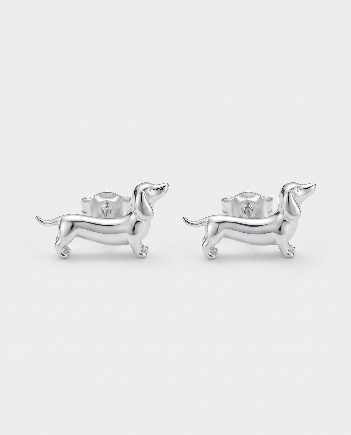 Dachshund Sterling Silver Stud Earrings