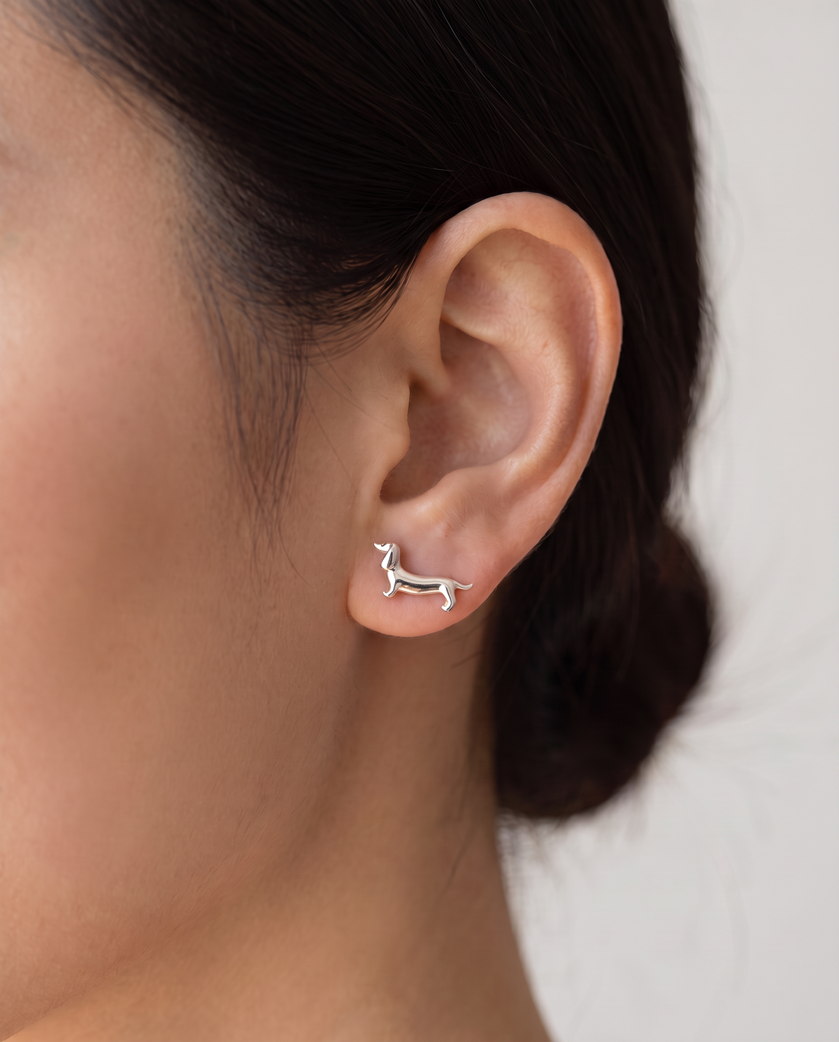 Dachshund Sterling Silver Stud Earrings