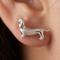 Dachshund Sterling Silver Stud Earrings