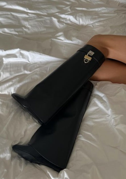 Hilary Knee High Wedge Boots pair