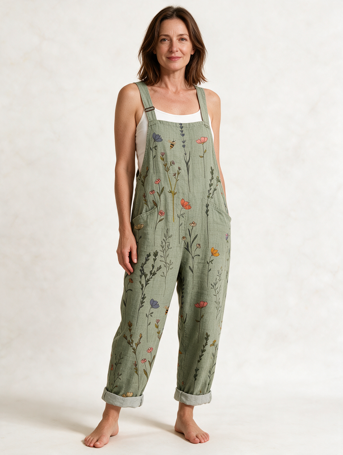 Comfortable Printed Dungarees