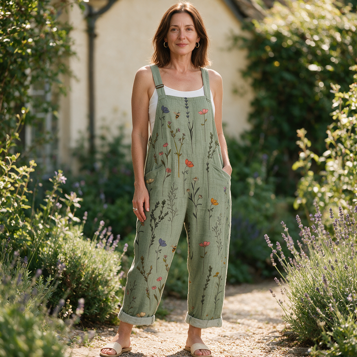 Comfortable Printed Dungarees
