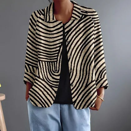 Maura | Striped Open-Front Blazer