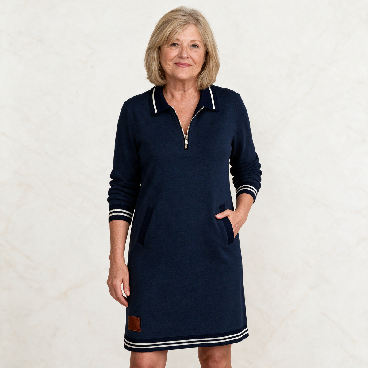 Gwen - Lapel Collar Midi Dress