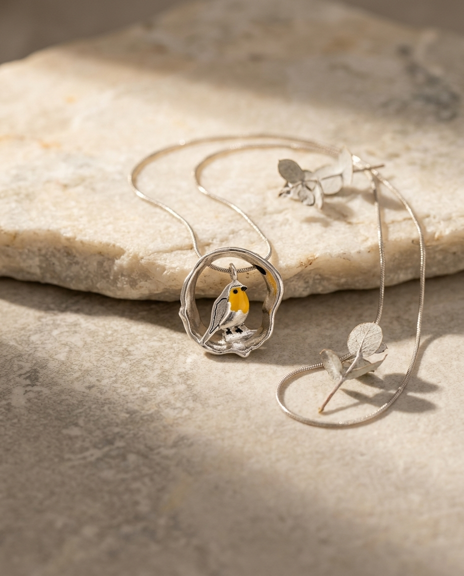 Women’s Silver Robin Bird Necklace - Eleanor