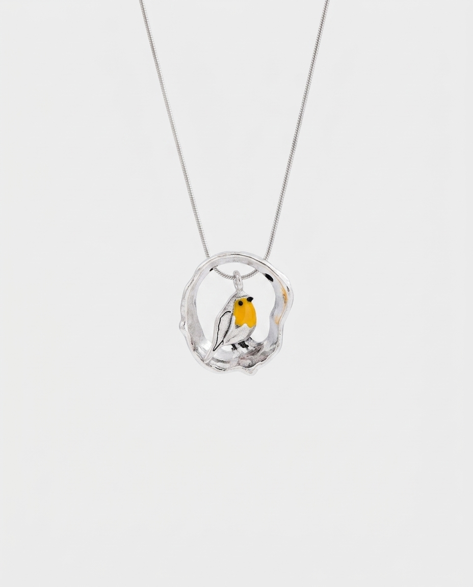 Women’s Silver Robin Bird Necklace - Eleanor