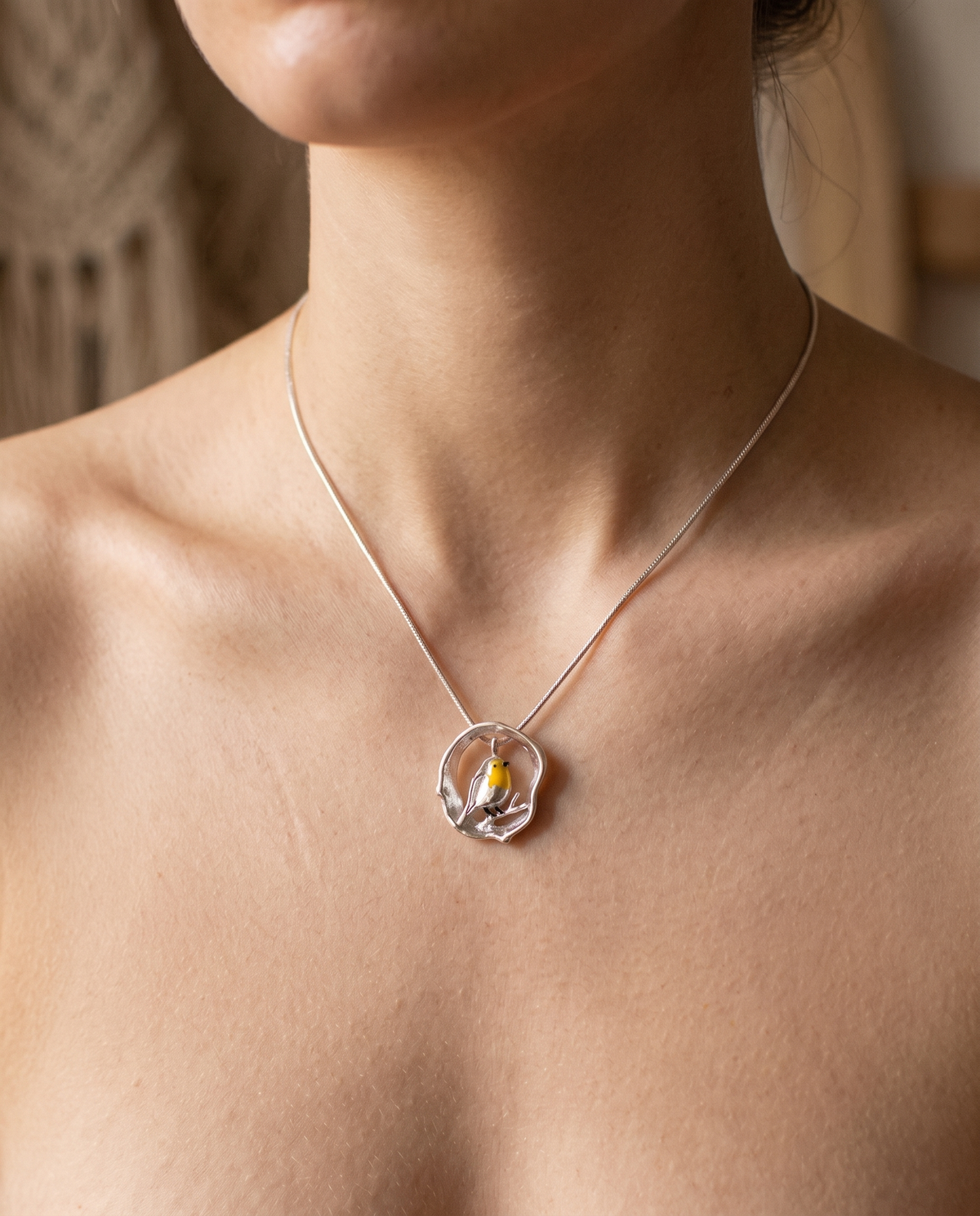 Women’s Silver Robin Bird Necklace - Eleanor