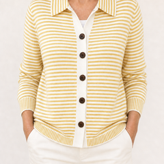 Lesley striped cardigan in Yellow