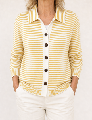 Lesley striped cardigan in Yellow