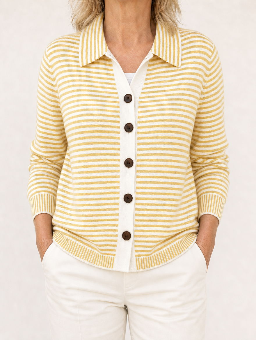 Lesley striped cardigan in Yellow