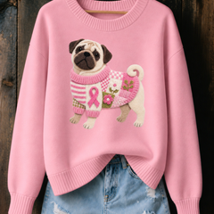 Peggy Pug Print Jumper in Pink