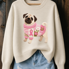 Peggy Pug Print Jumper in Beige