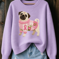 Peggy Pug Print Jumper in Lilac