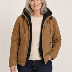 Wellington fleece lined hooded jacket in Camel