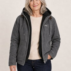 Wellington fleece lined hooded jacket in Grey