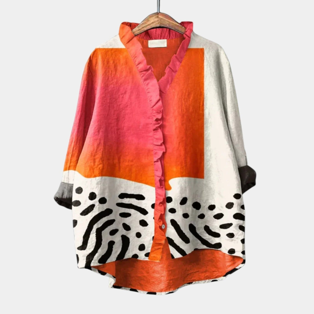 Augusta | Colour-Block Ruffle Blouse