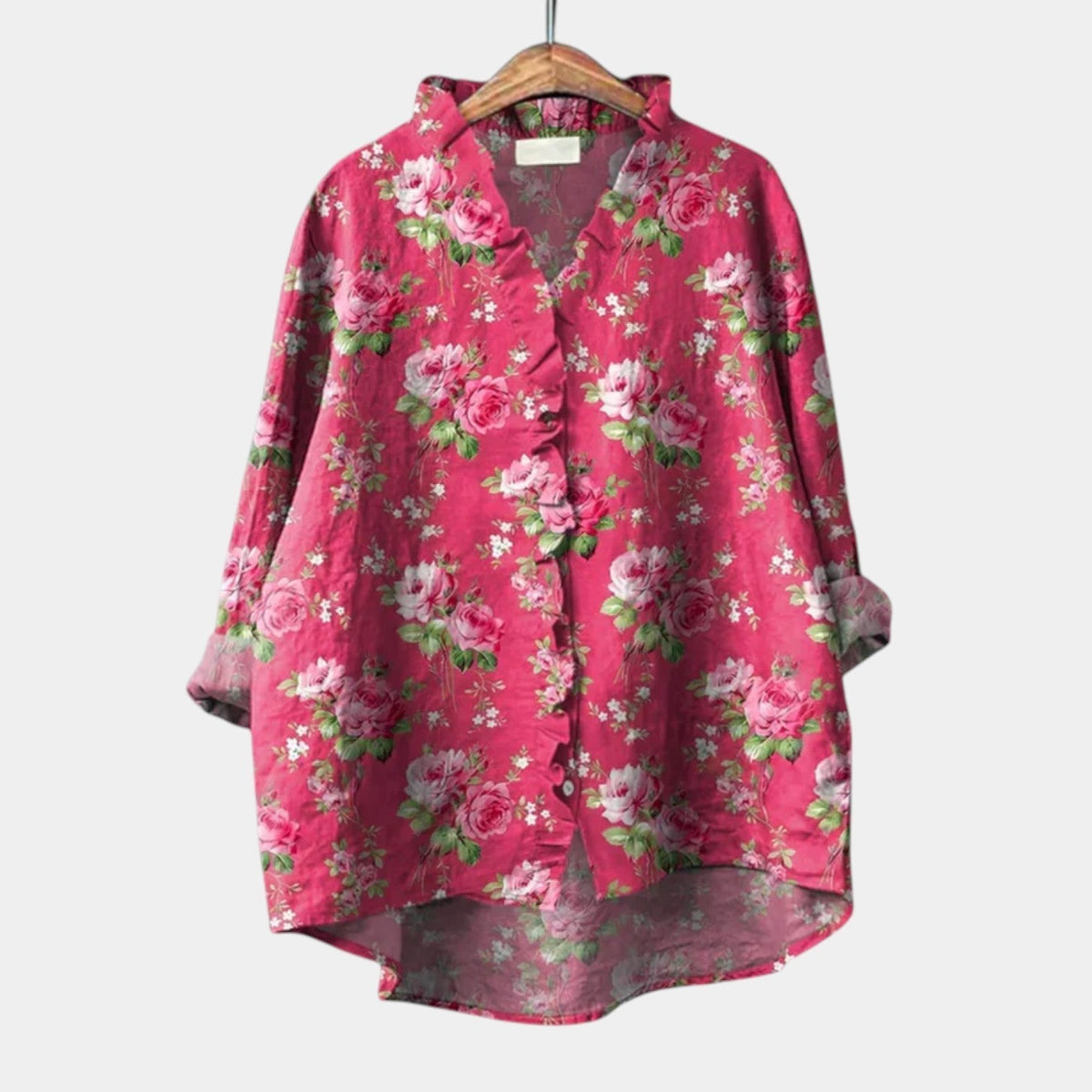 Ameilia | Fuchsia Rose Print Blouse