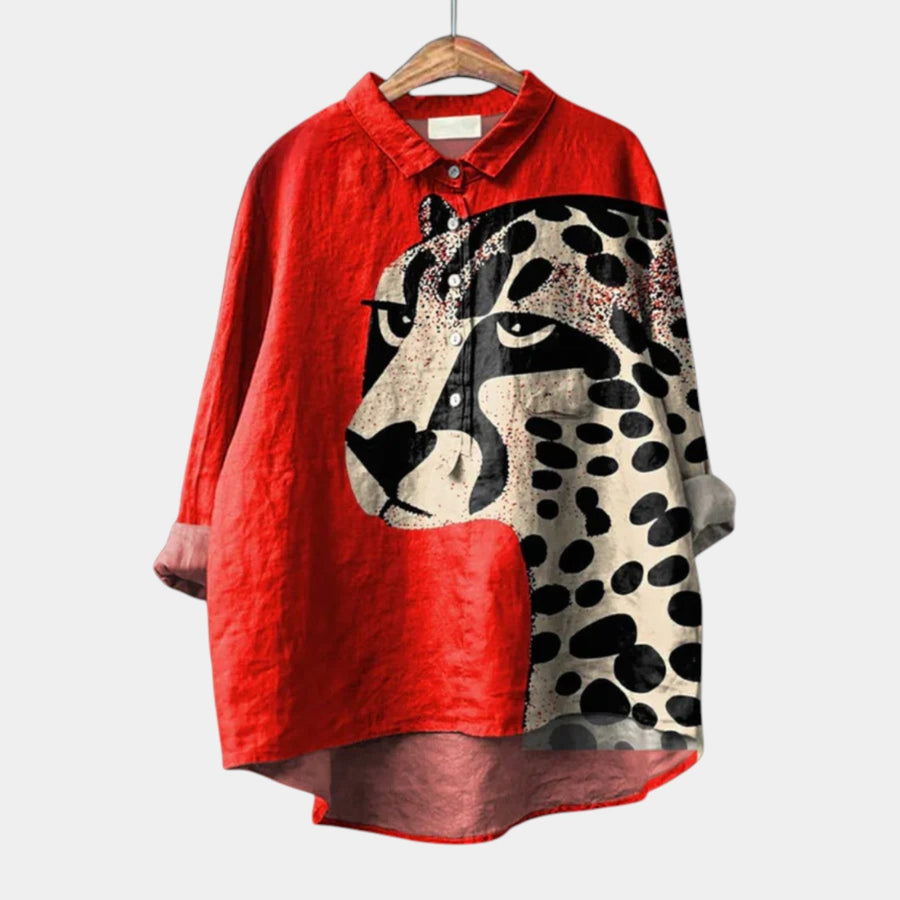 Nala | Red Leopard Graphic Blouse