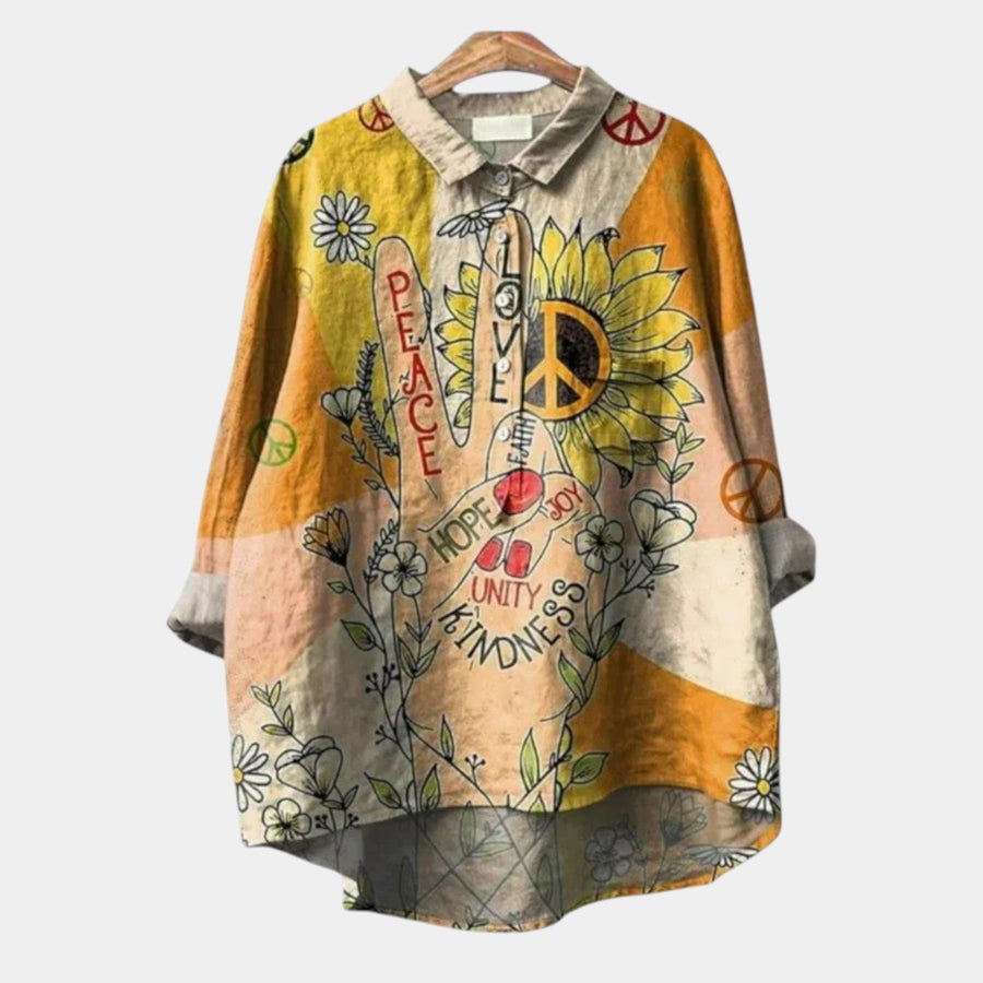 Celestia | Sunflower Slogan Blouse
