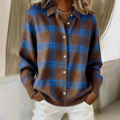 Nancy | Checked Knit Cardigan
