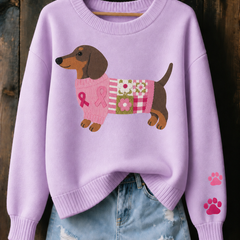 Myron Jumper in Purple with printed dachshund design