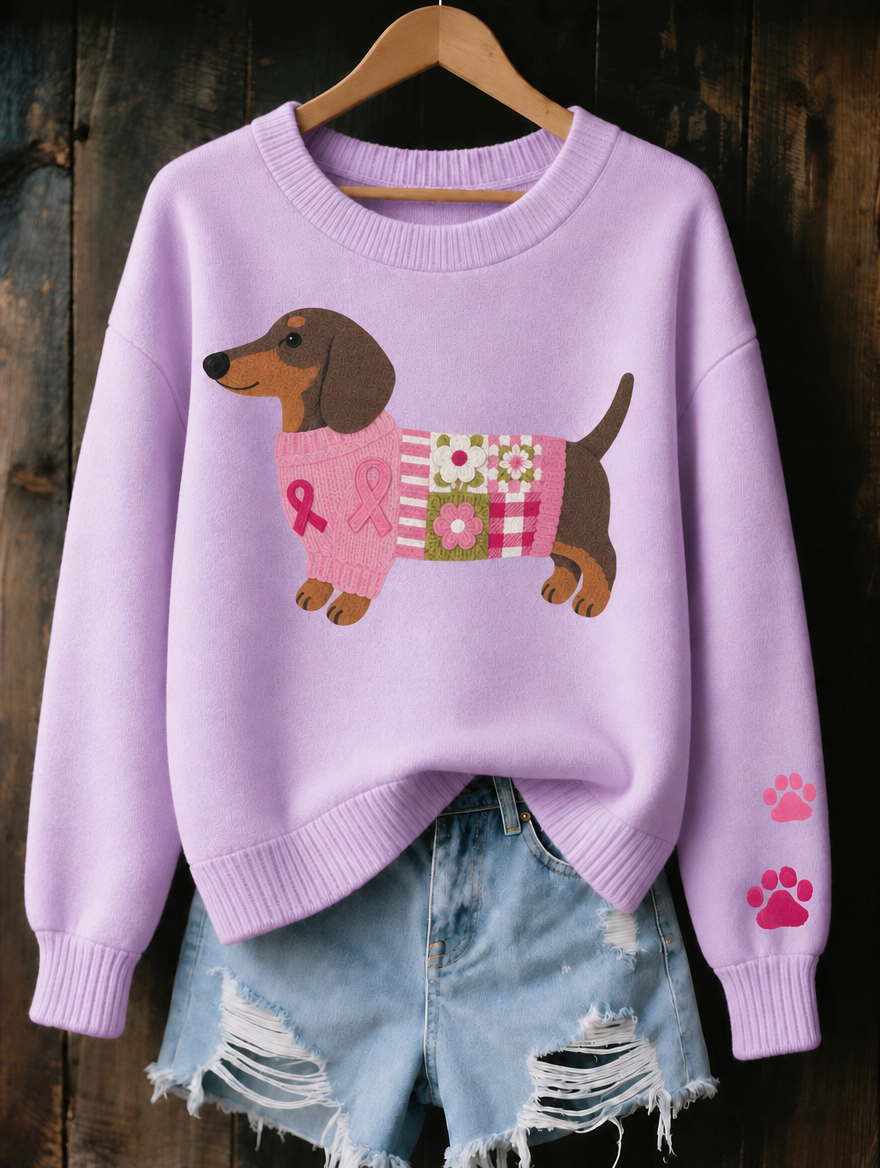 Myron Jumper in Purple with printed dachshund design