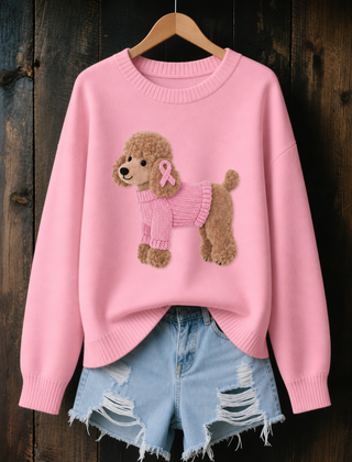 Polly Poodle Print Jumper in Pink