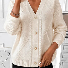 Joyce cable knit cardigan in Cream